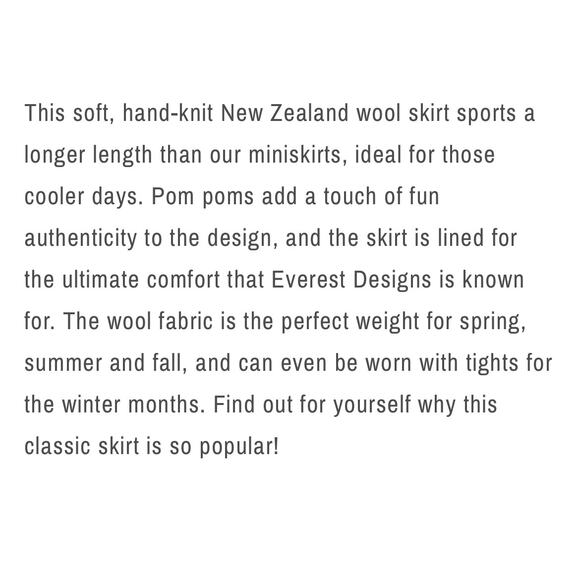 Everest Charcoal Gray Nordic Fair Isle Wool Pom Pom Knit Mini Skirt womens s m - Picture 13 of 13